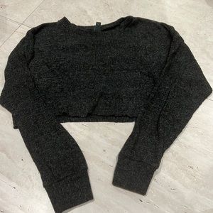 Grey crop sweater top